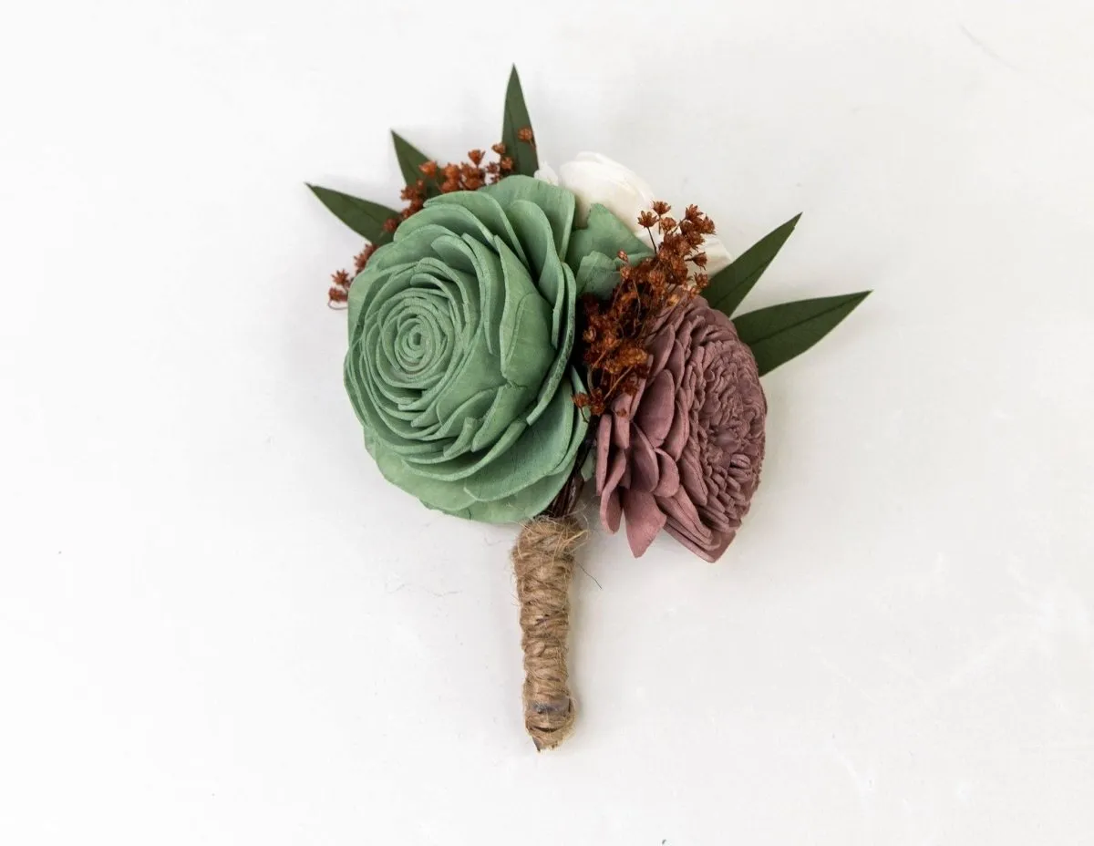 Rustic Chic Boutonniere (Set of 3)*