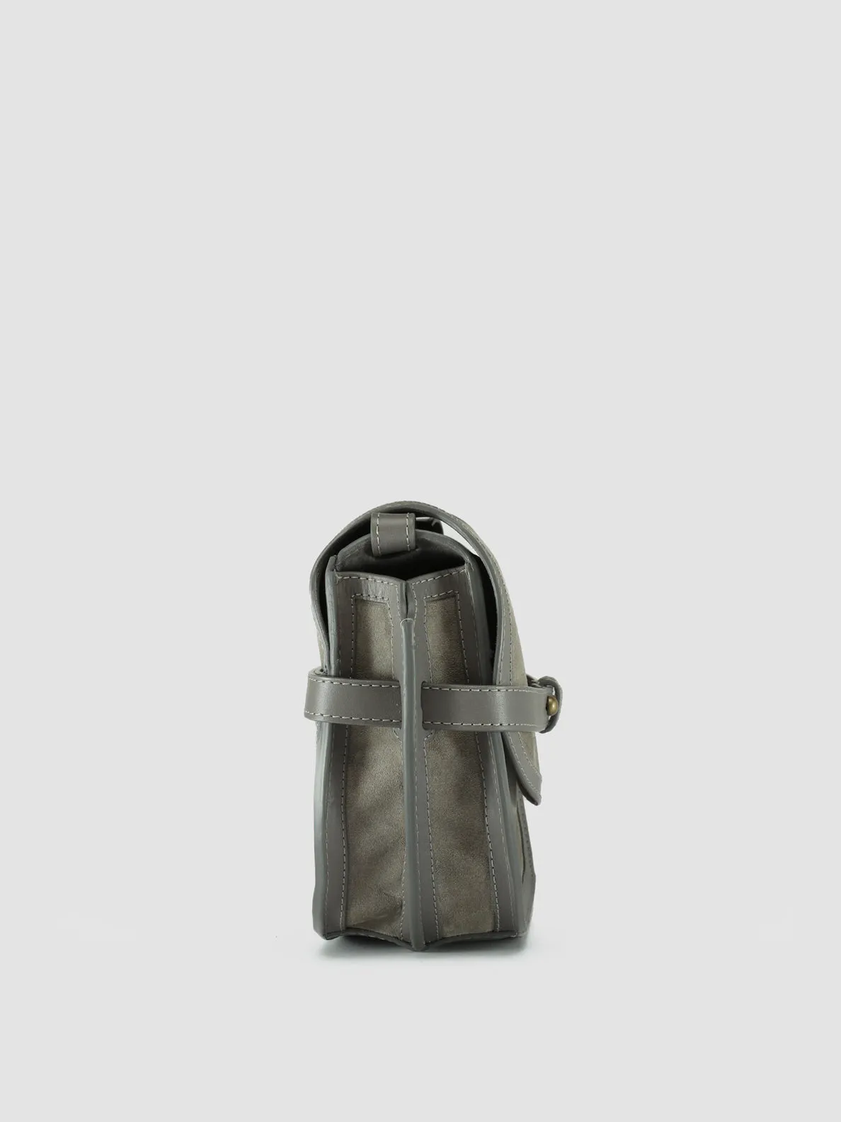 SADDLE 011 - Grey Suede Crossbody Bag