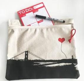 San Francisco Golden Gate Bridge Canvas Zipper Pouch