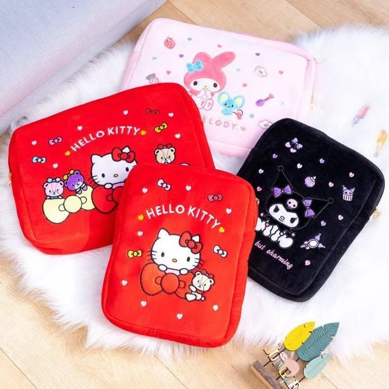 Sanrio iPad Bag & Laptop Bag | Hello Kitty My Melody Kuromi - with embroidery