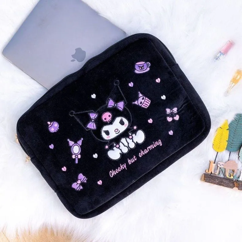 Sanrio iPad Bag & Laptop Bag | Hello Kitty My Melody Kuromi - with embroidery