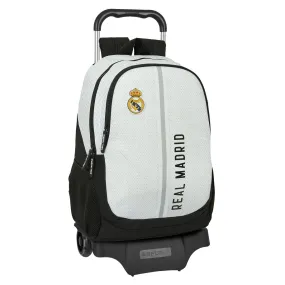 School Rucksack with Wheels Real Madrid C.F. 24/25 White Grey 32 x 44 x 16 cm