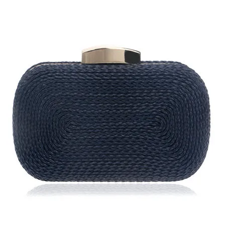 SEKUSA  Knitted Style Vintage Metal Day Clutches Small Purse Evening Bags For Wedding Party Bag