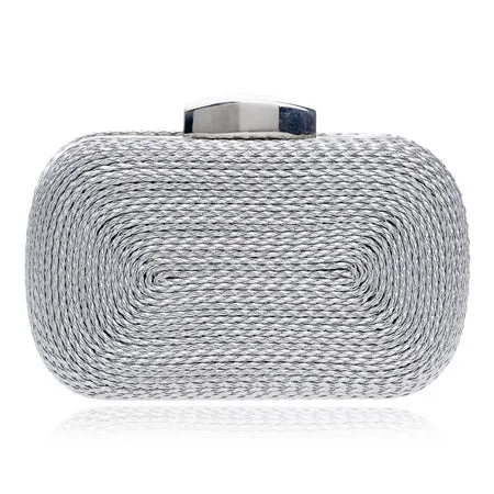 SEKUSA  Knitted Style Vintage Metal Day Clutches Small Purse Evening Bags For Wedding Party Bag