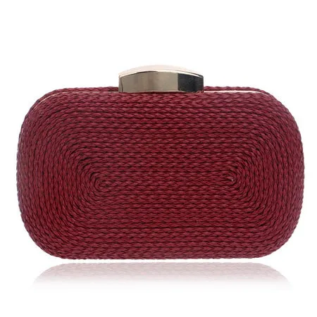 SEKUSA  Knitted Style Vintage Metal Day Clutches Small Purse Evening Bags For Wedding Party Bag