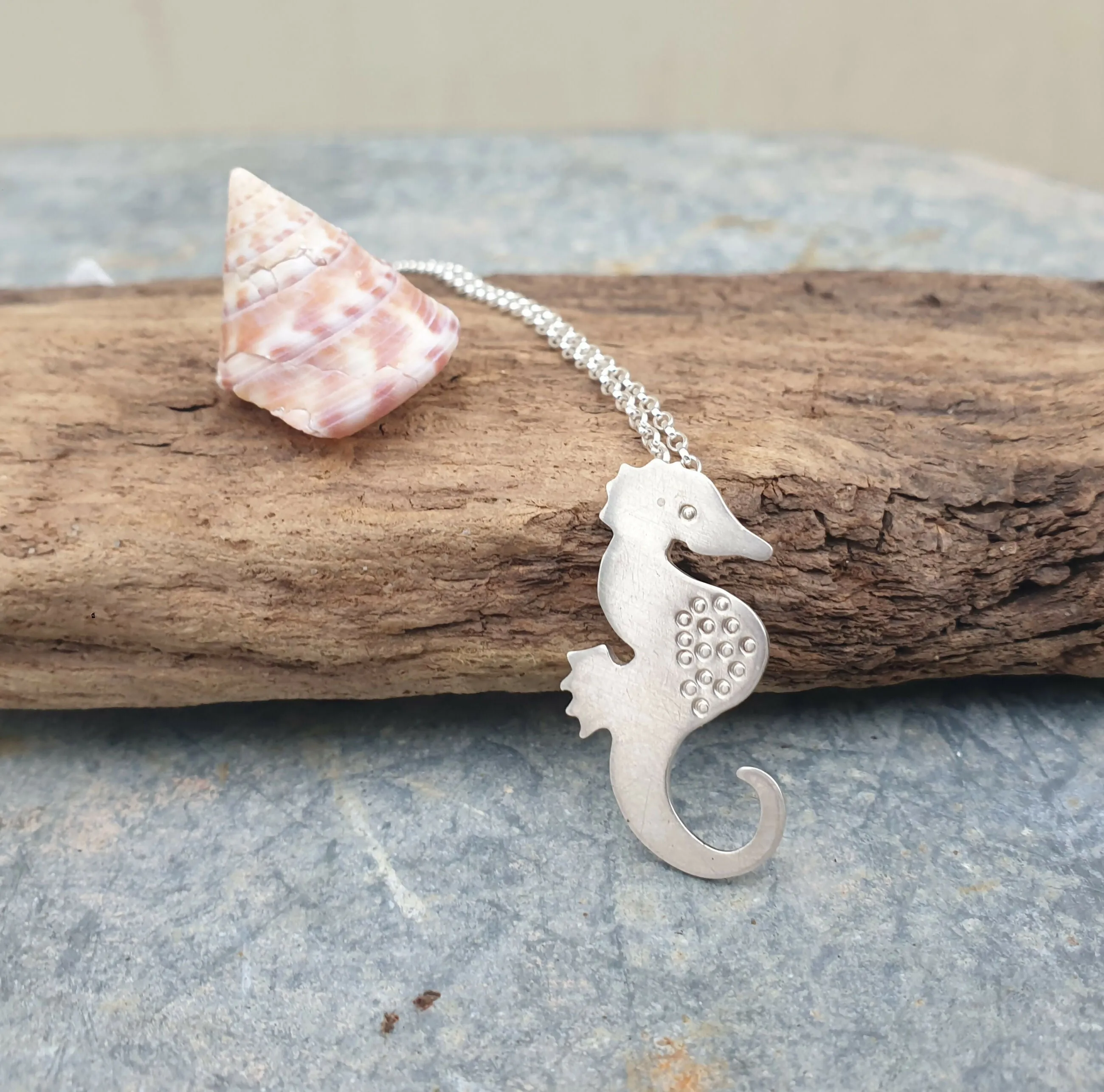 Silver Seahorse Pendant - Hallmarked