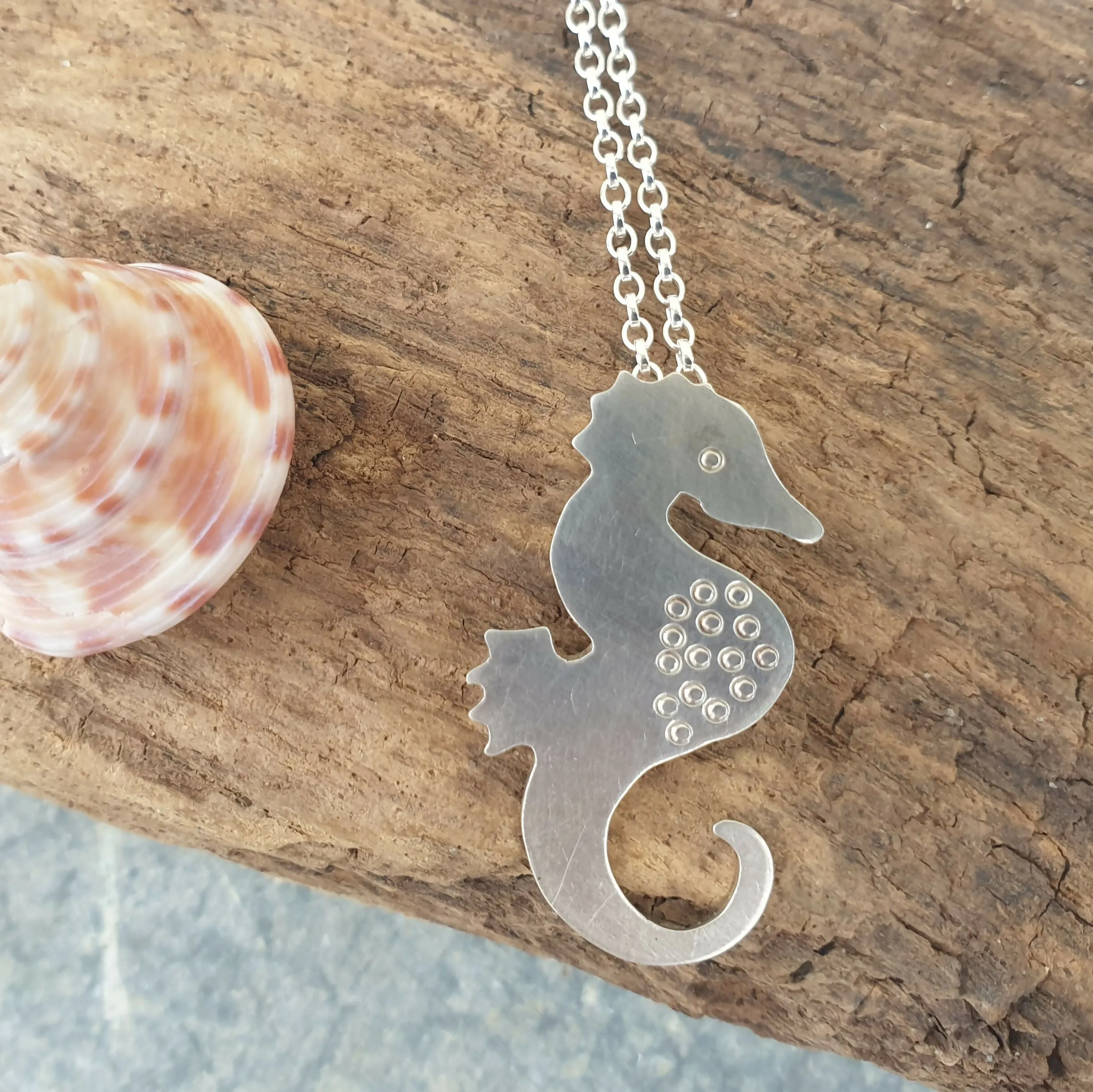 Silver Seahorse Pendant - Hallmarked