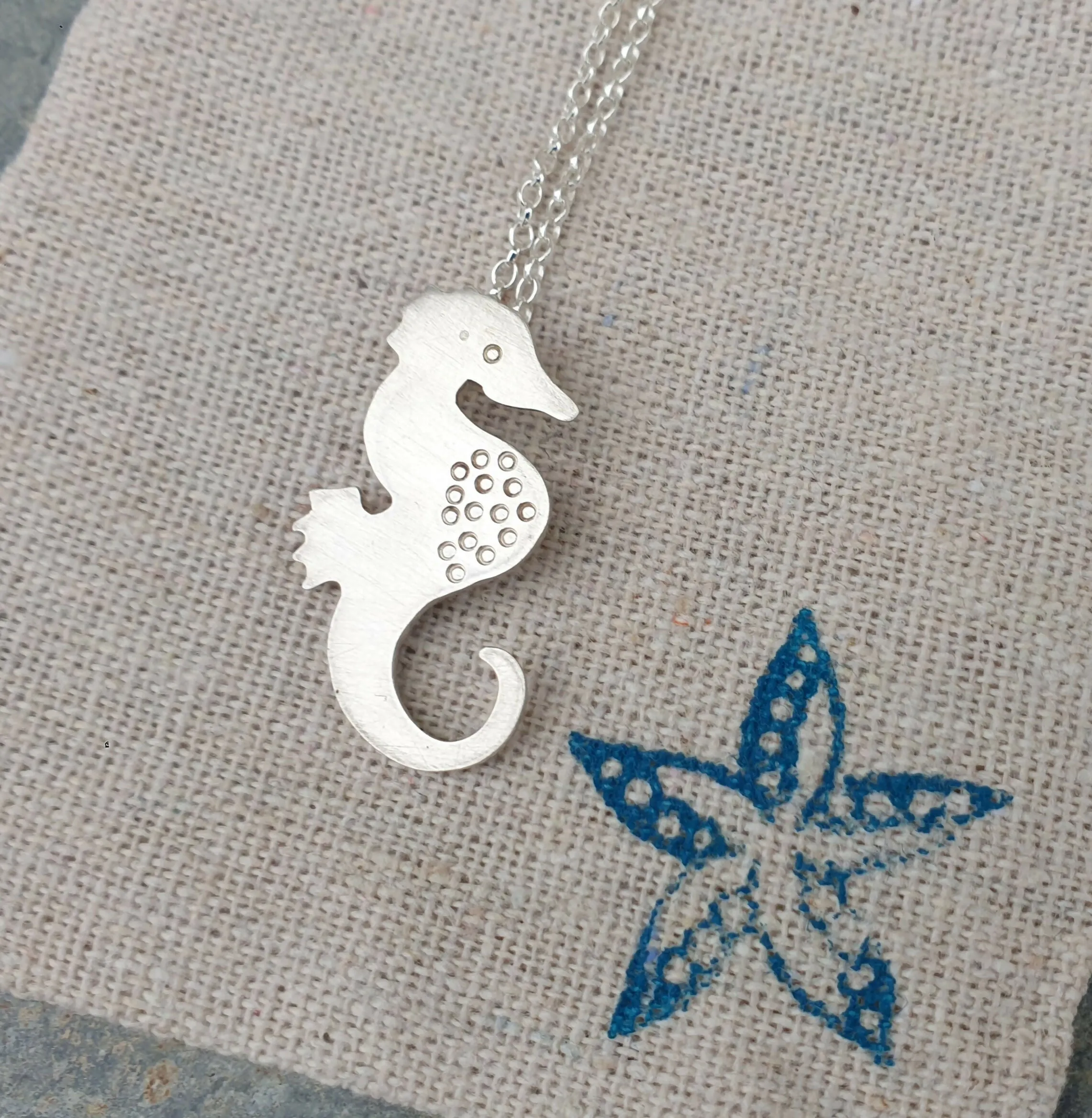 Silver Seahorse Pendant - Hallmarked