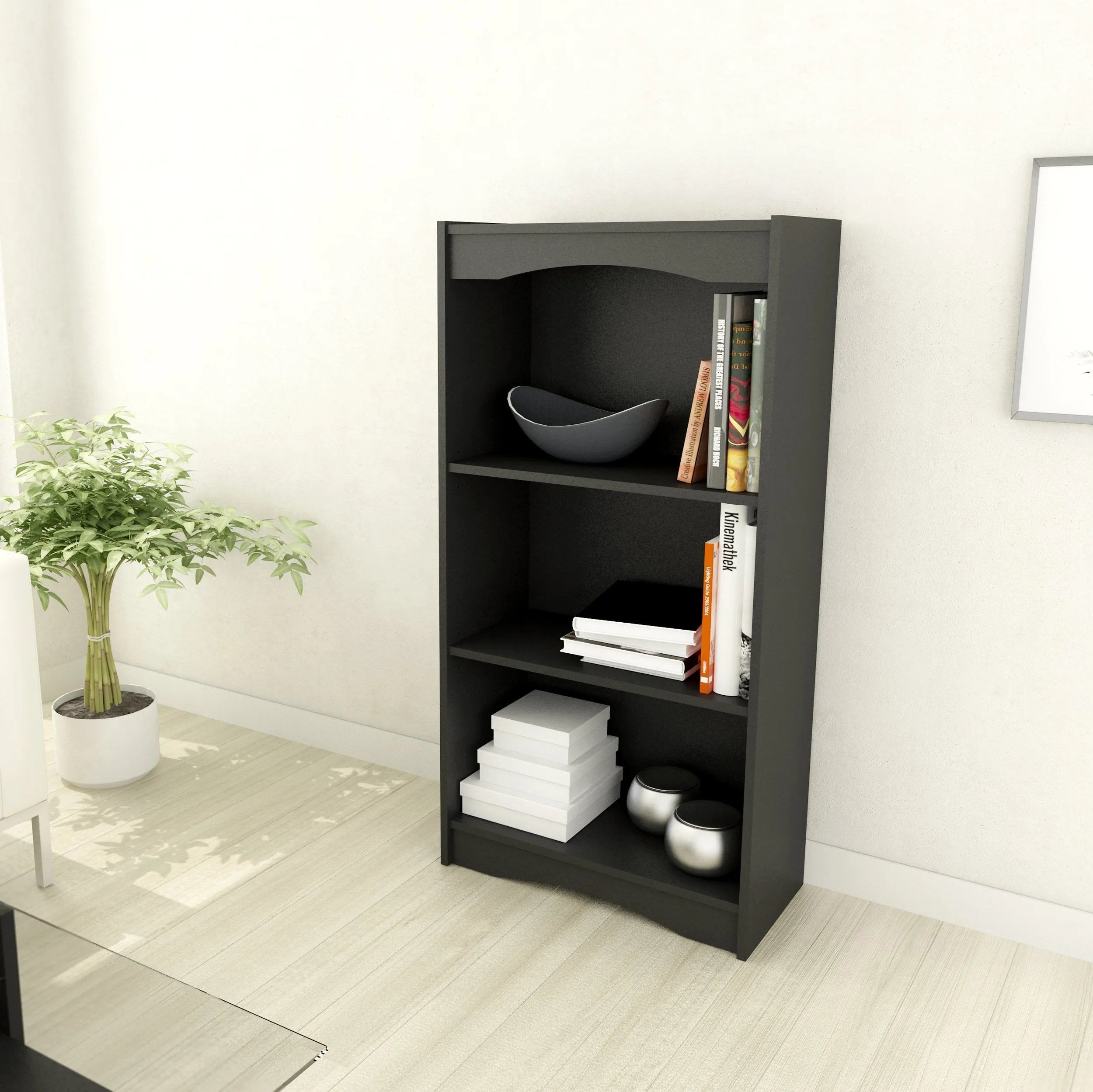 Small Bookcase in Black, 48"