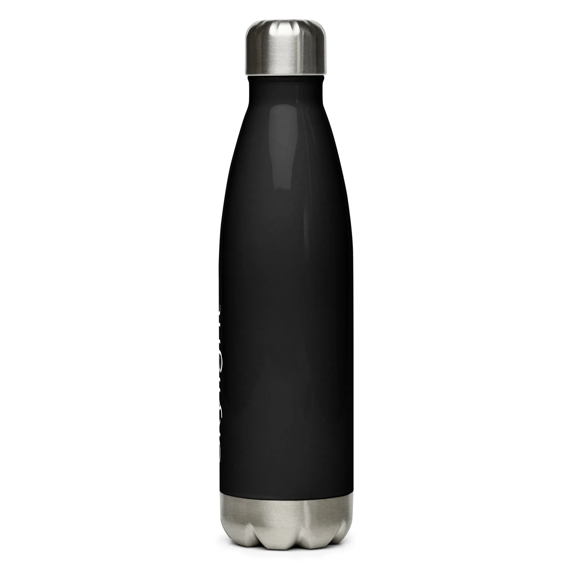 Stainless steel water bottle - Vertical Black