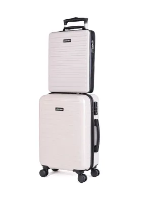 Stark Edge Combo | Ivory | Cabin Hard Luggage with Backpack