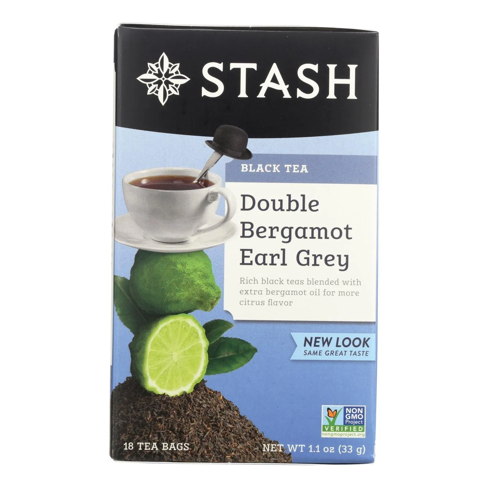 Stash Tea Earl Grey Black Double Bergamot Tea, 18 Tea Bags (Pack of 6)