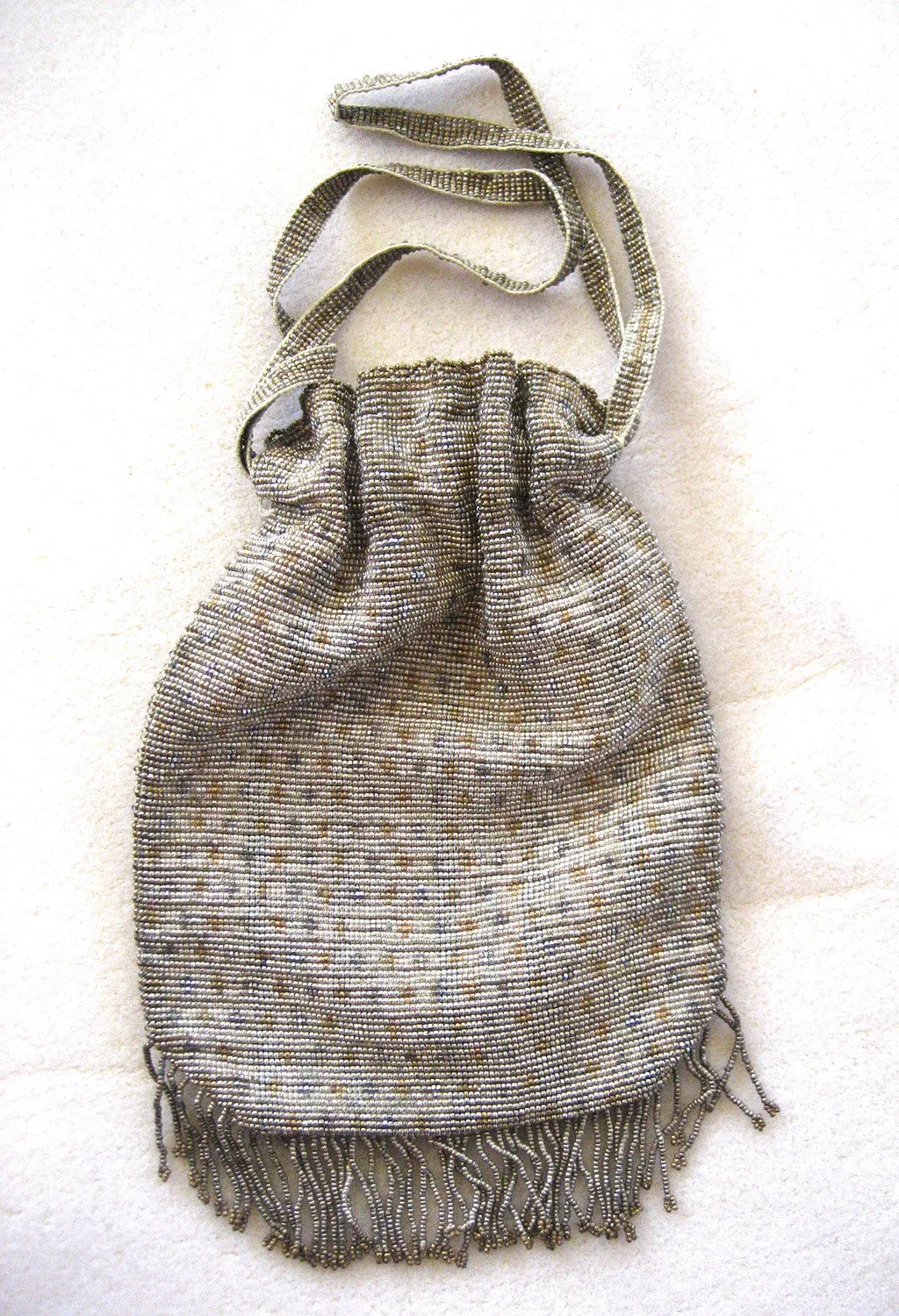 Steel Bead Reticule Drawstring Purse/Bag