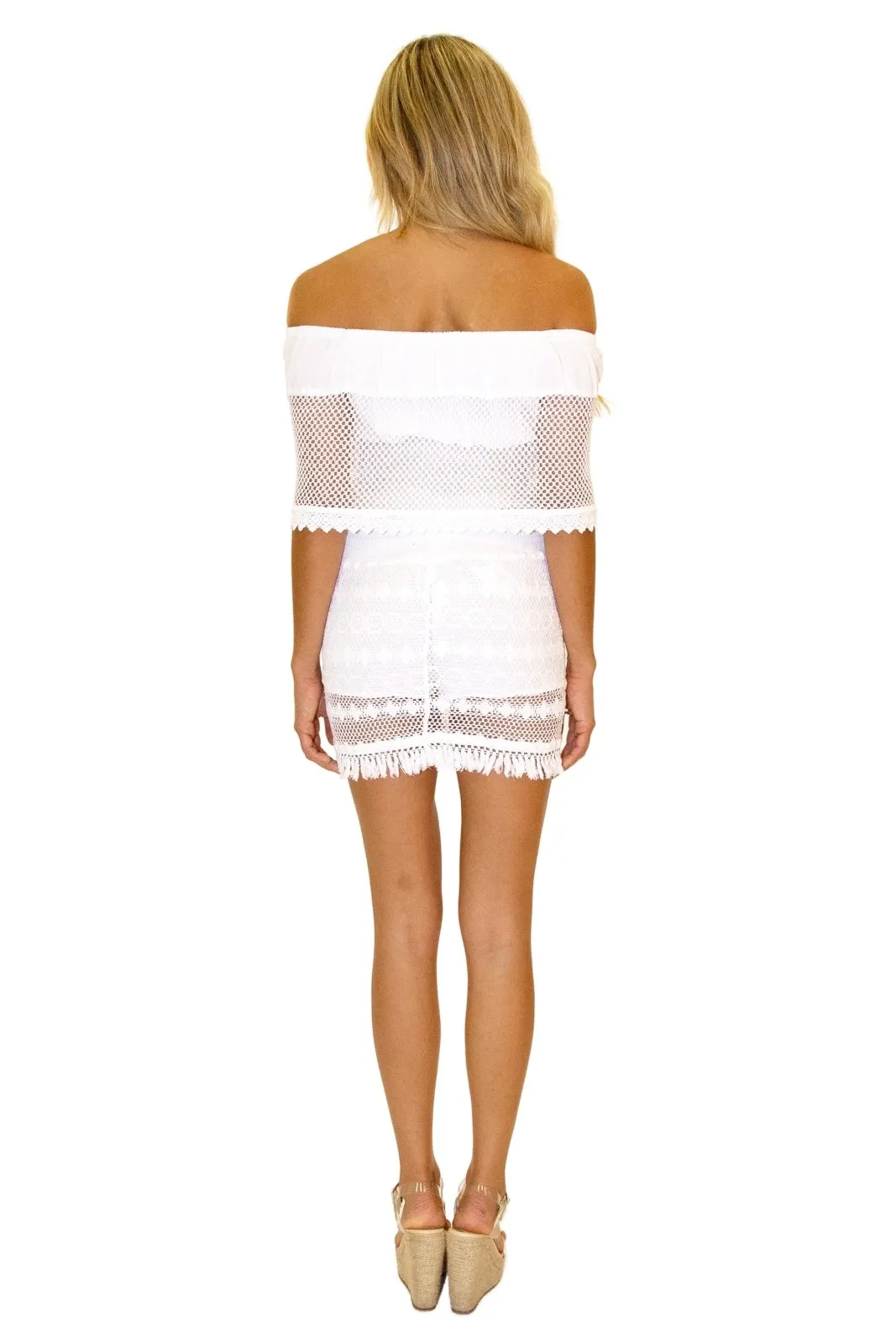 'Summer' Crochet Fringe Hem Skort