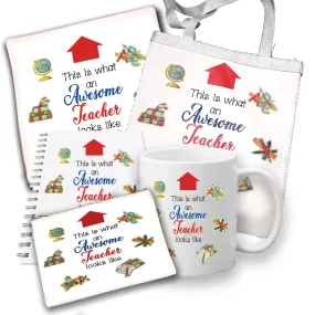 Teacher collection (Tote bag, notebook, pouch, mug, cushion) Awesome teacher