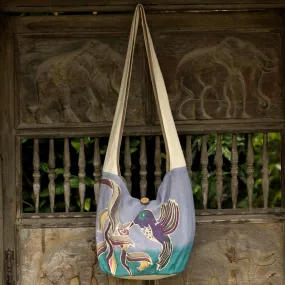 Thai Hummingbird Cotton Sling Bag