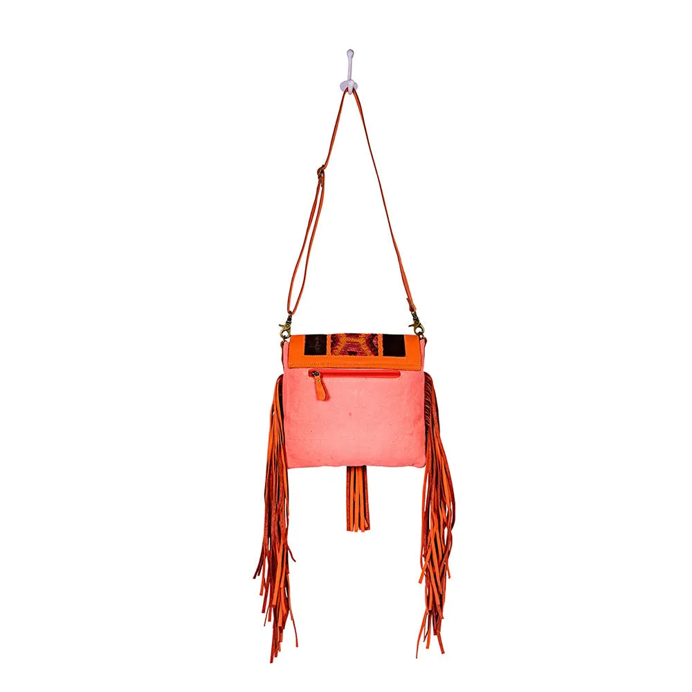 Tonga Ridge Canvas & Hairon Bag In Orange