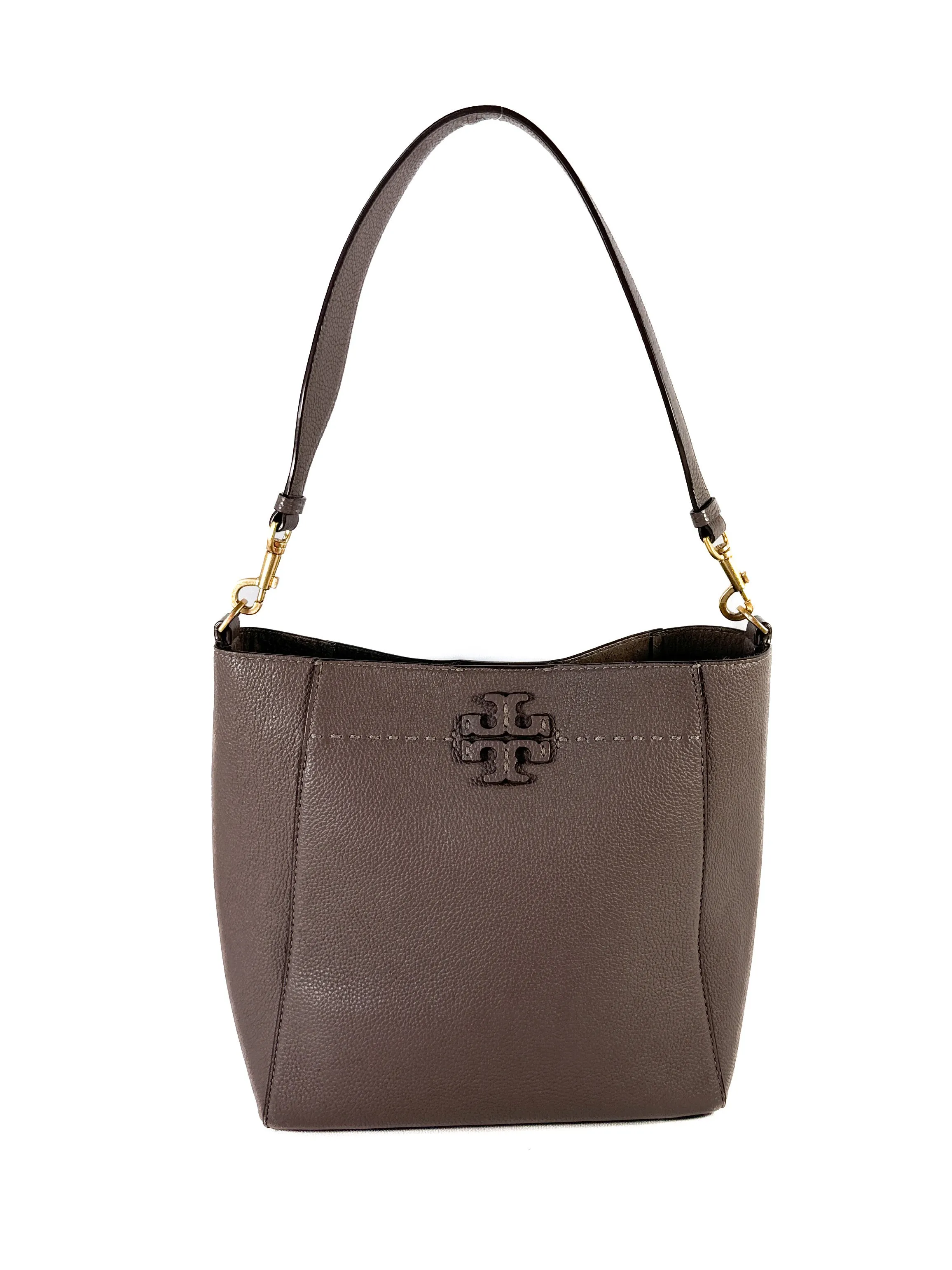 Tory Burch McGraw Bucket bag in Silver Maple retail $448