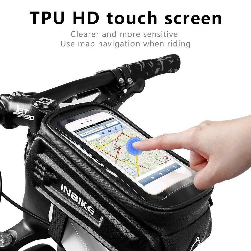 Touch Screen Bicycle Top Tube Bag EVA Hard Shell Bicycle Frame Bag Waterproof Bike   Storage Bag Cycling Accessories