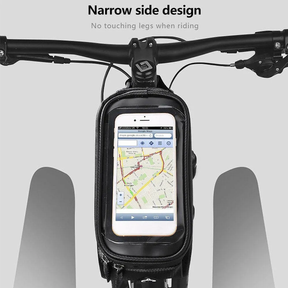 Touch Screen Bicycle Top Tube Bag EVA Hard Shell Bicycle Frame Bag Waterproof Bike   Storage Bag Cycling Accessories