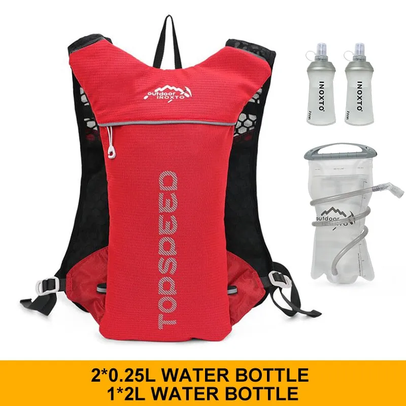 Trail running backpack 5L super running hydrating vest bag marathon running cycling backpack bag 250ml soft bottle bottled water