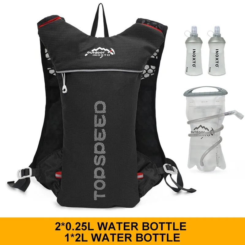 Trail running backpack 5L super running hydrating vest bag marathon running cycling backpack bag 250ml soft bottle bottled water