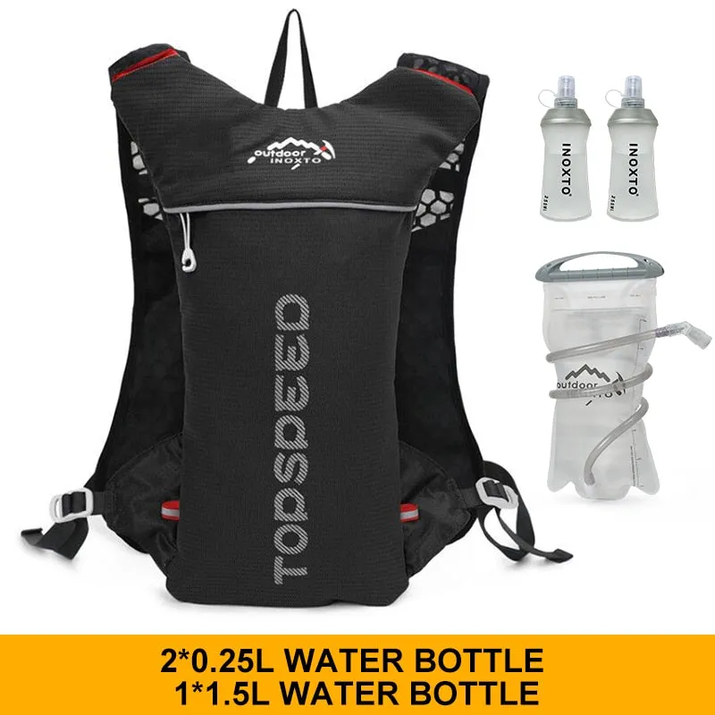 Trail running backpack 5L super running hydrating vest bag marathon running cycling backpack bag 250ml soft bottle bottled water