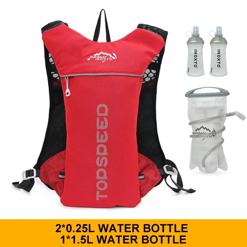 Trail running backpack 5L super running hydrating vest bag marathon running cycling backpack bag 250ml soft bottle bottled water