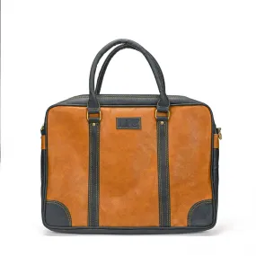 Two-Tone Leather Laptop Bag for Professionals