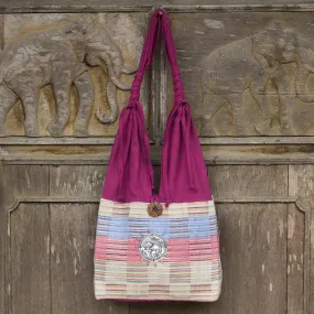 Unique Cotton Shoulder Bag from Thailand - Siamese Blush | NOVICA