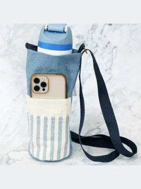 Upcycled Denim Water Bottle Holder Bag