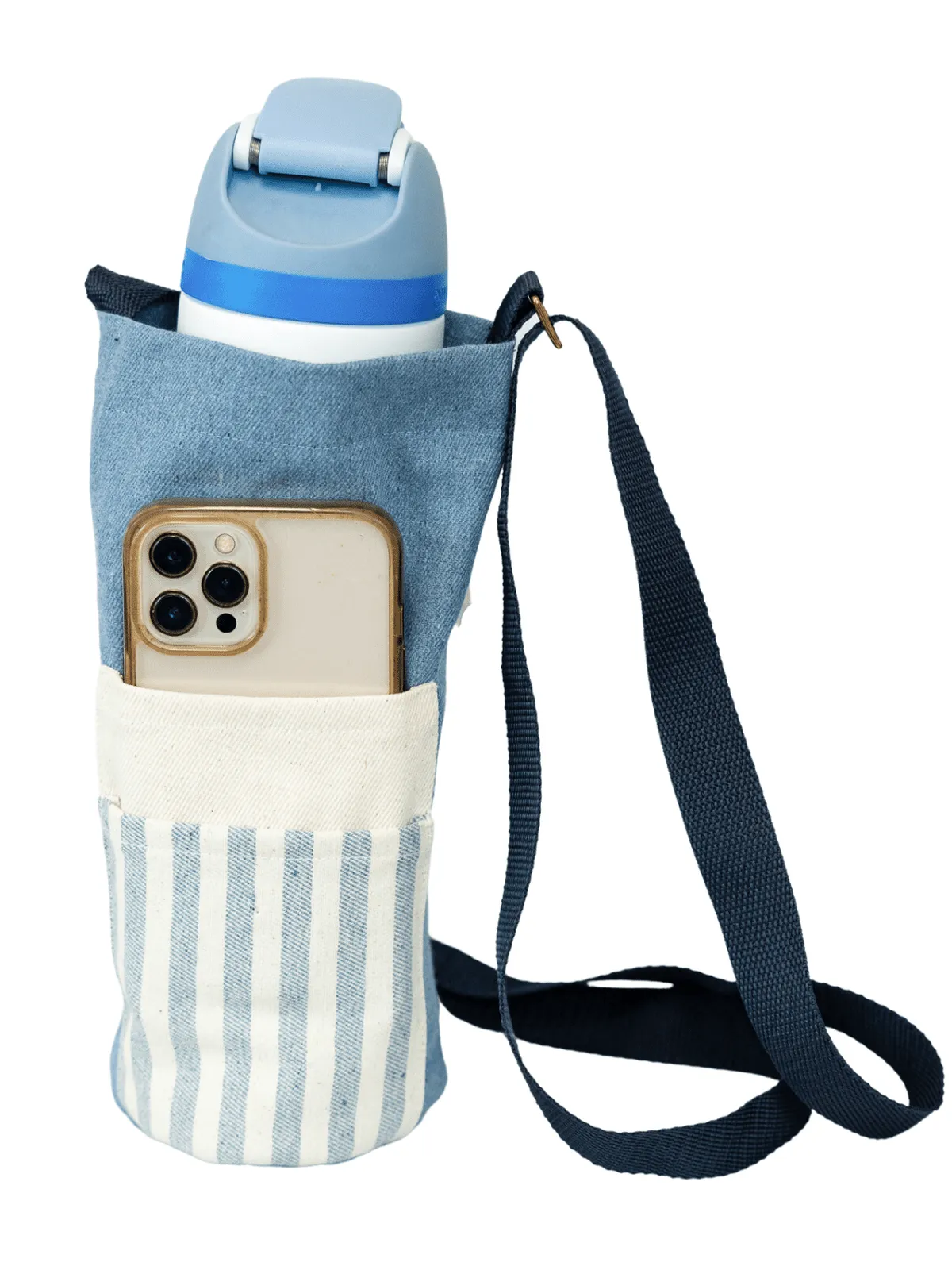 Upcycled Denim Water Bottle Holder Bag