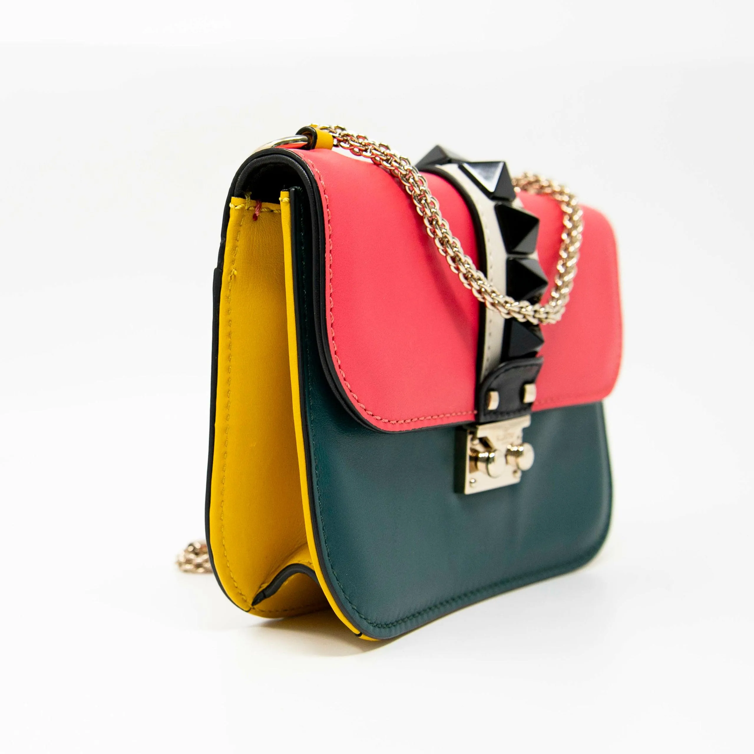 Valentino Tri-Colour Small Glam Lock Bag