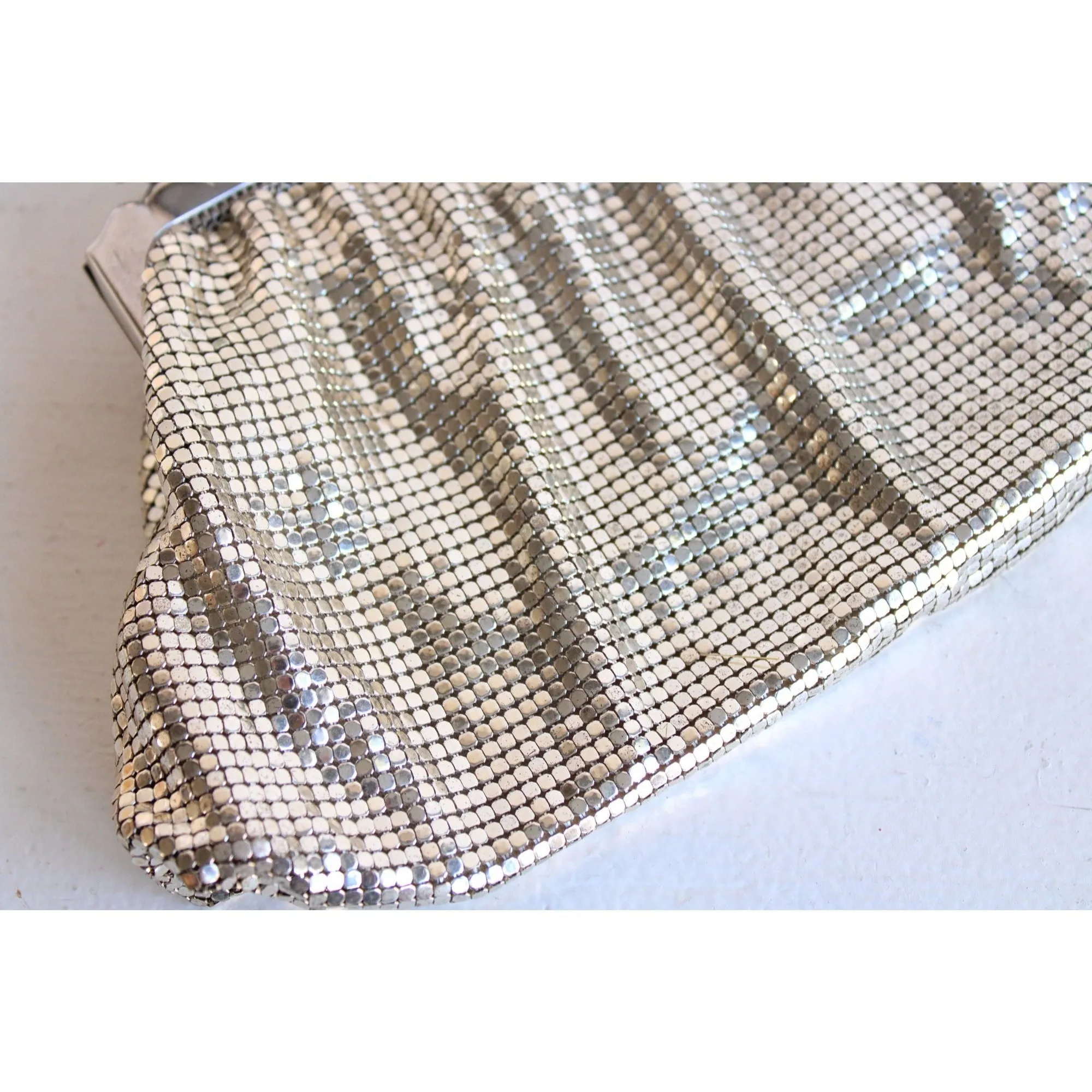 Vintage 1930s 1940s Silver Mesh Clutch by Whiting & Davis