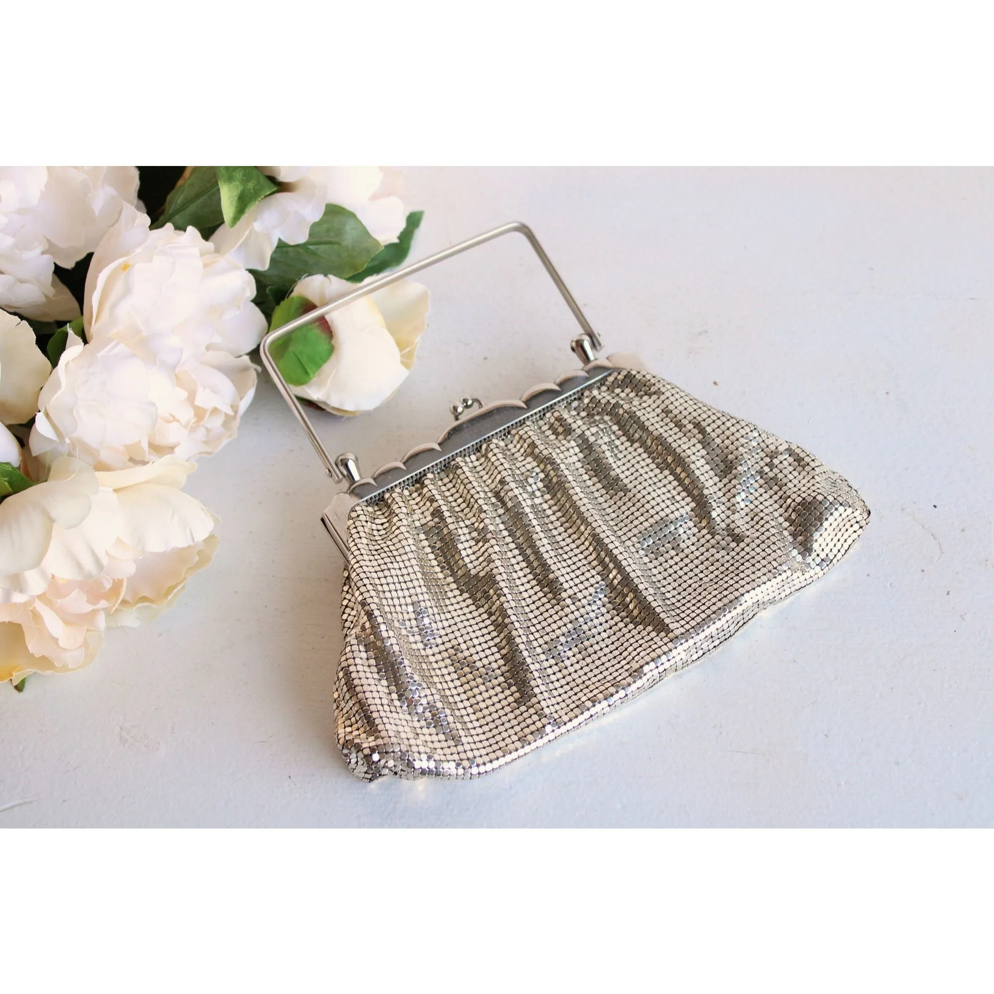 Vintage 1930s 1940s Silver Mesh Clutch by Whiting & Davis