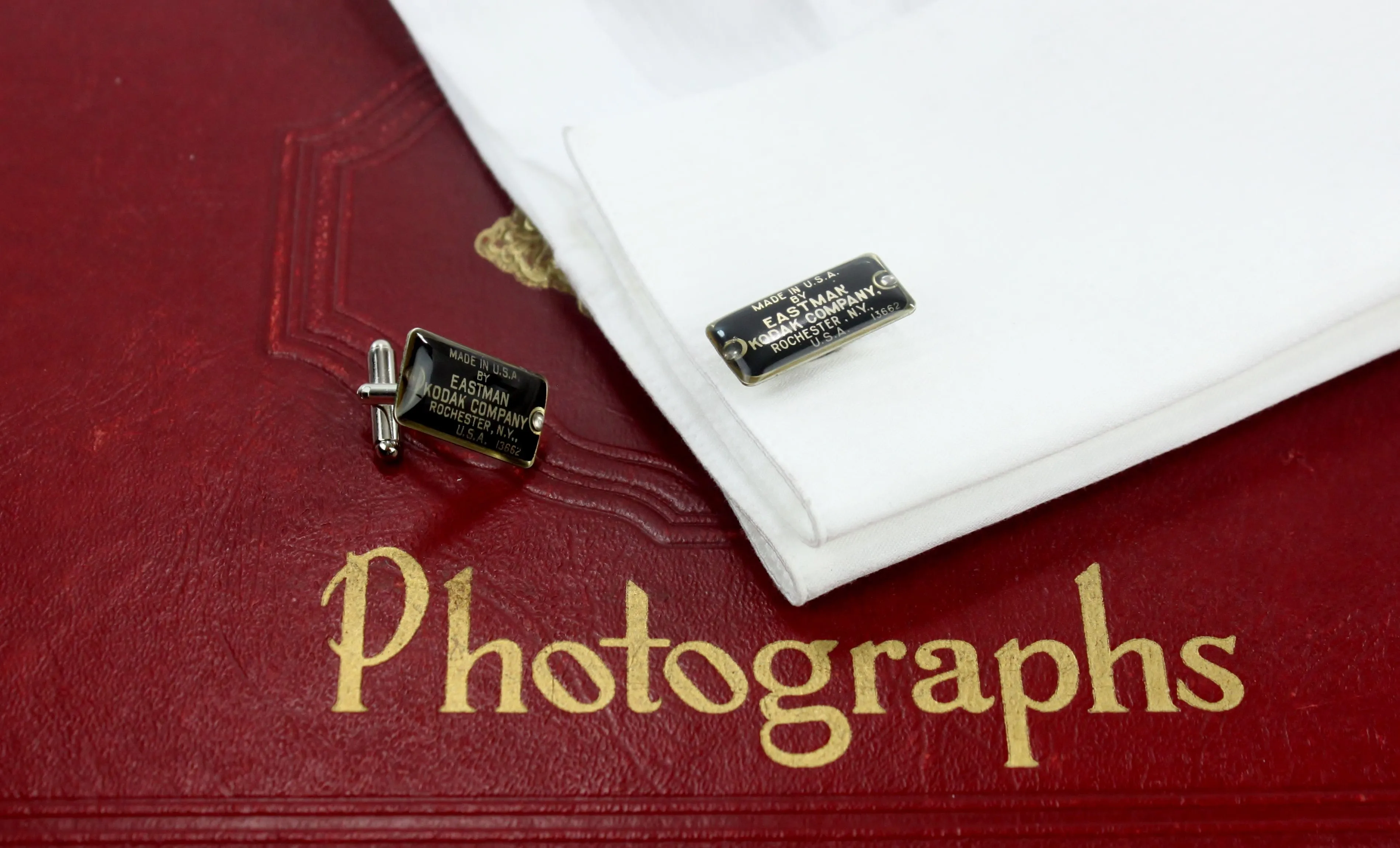 Vintage Cuff Links - Kodak Folding Camera Name Plate