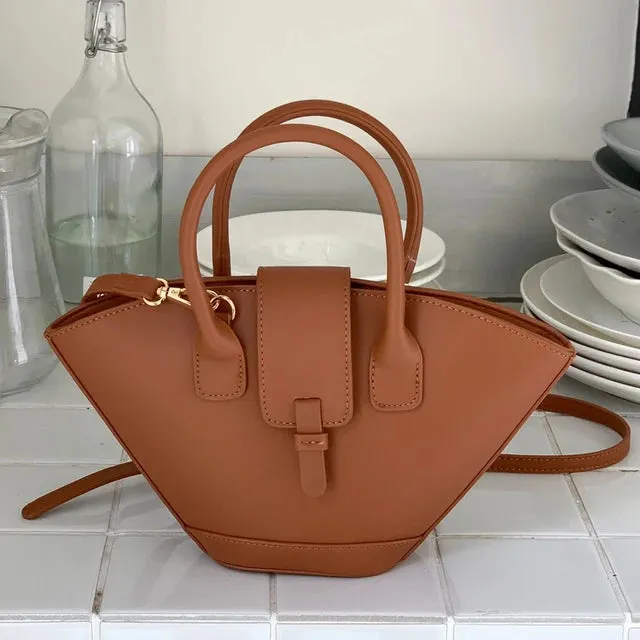 Vintage Faux Leather Shell Bag