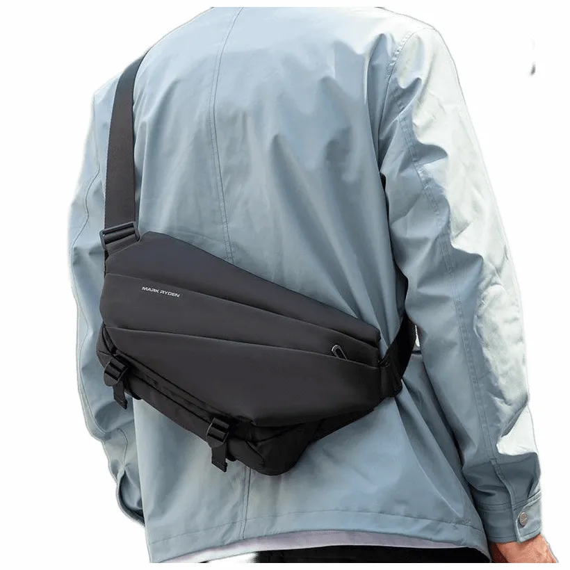 Voyager: Leather Messenger Bag with Umbrella Pocket