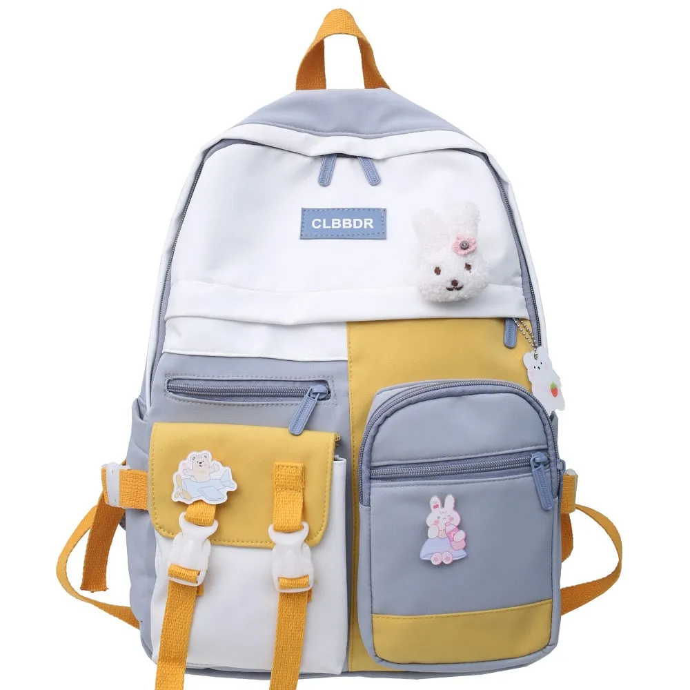 Wenkouban Kawaii Girl Harajuku Backpack Women Waterproof School Bag College Student Nylon Backpack Cute Book Female Bag Trendy New Fashion