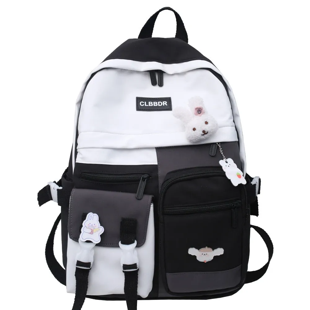 Wenkouban Kawaii Girl Harajuku Backpack Women Waterproof School Bag College Student Nylon Backpack Cute Book Female Bag Trendy New Fashion