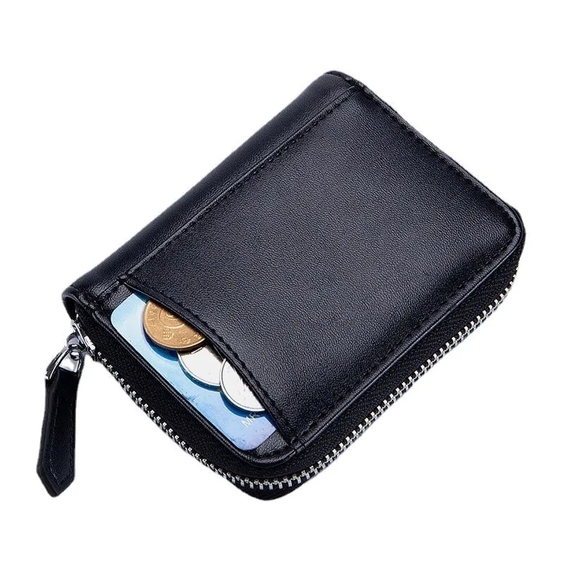 Women Genuine Leather RFID Anti-theft Coin Storage Bag Coin Wallet Purse