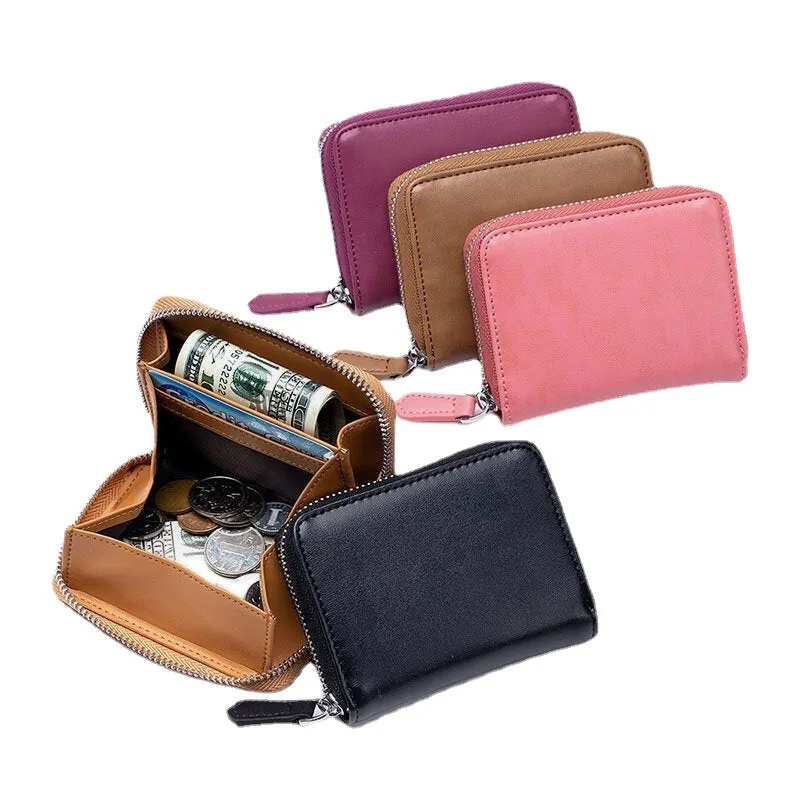 Women Genuine Leather RFID Anti-theft Coin Storage Bag Coin Wallet Purse