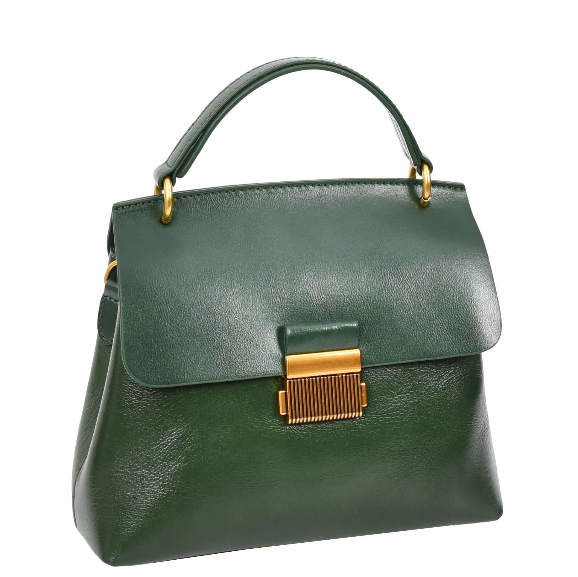 Womens Real Leather Handbag Small Evening Outgoing Fashion Tote Bag A776 Green