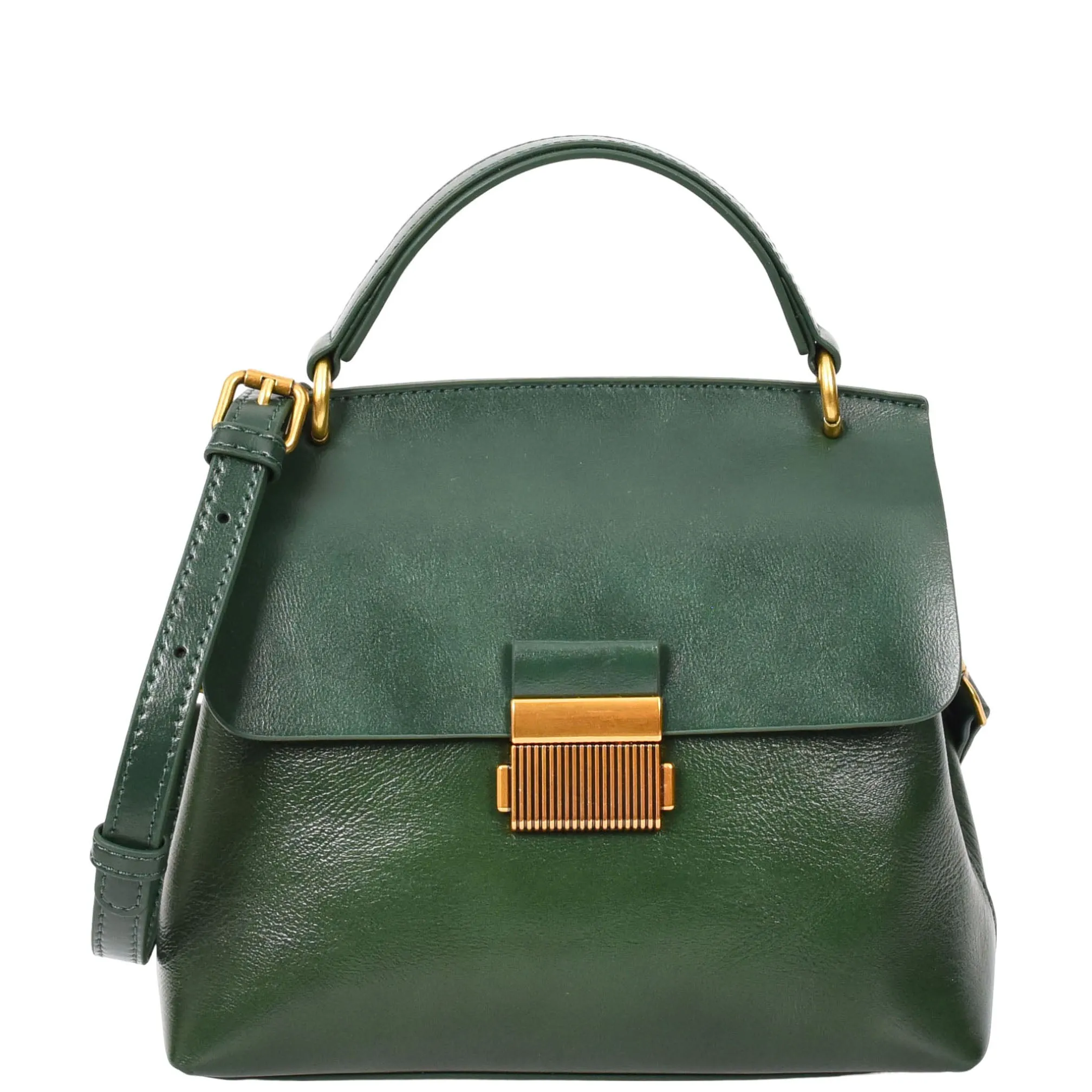 Womens Real Leather Handbag Small Evening Outgoing Fashion Tote Bag A776 Green