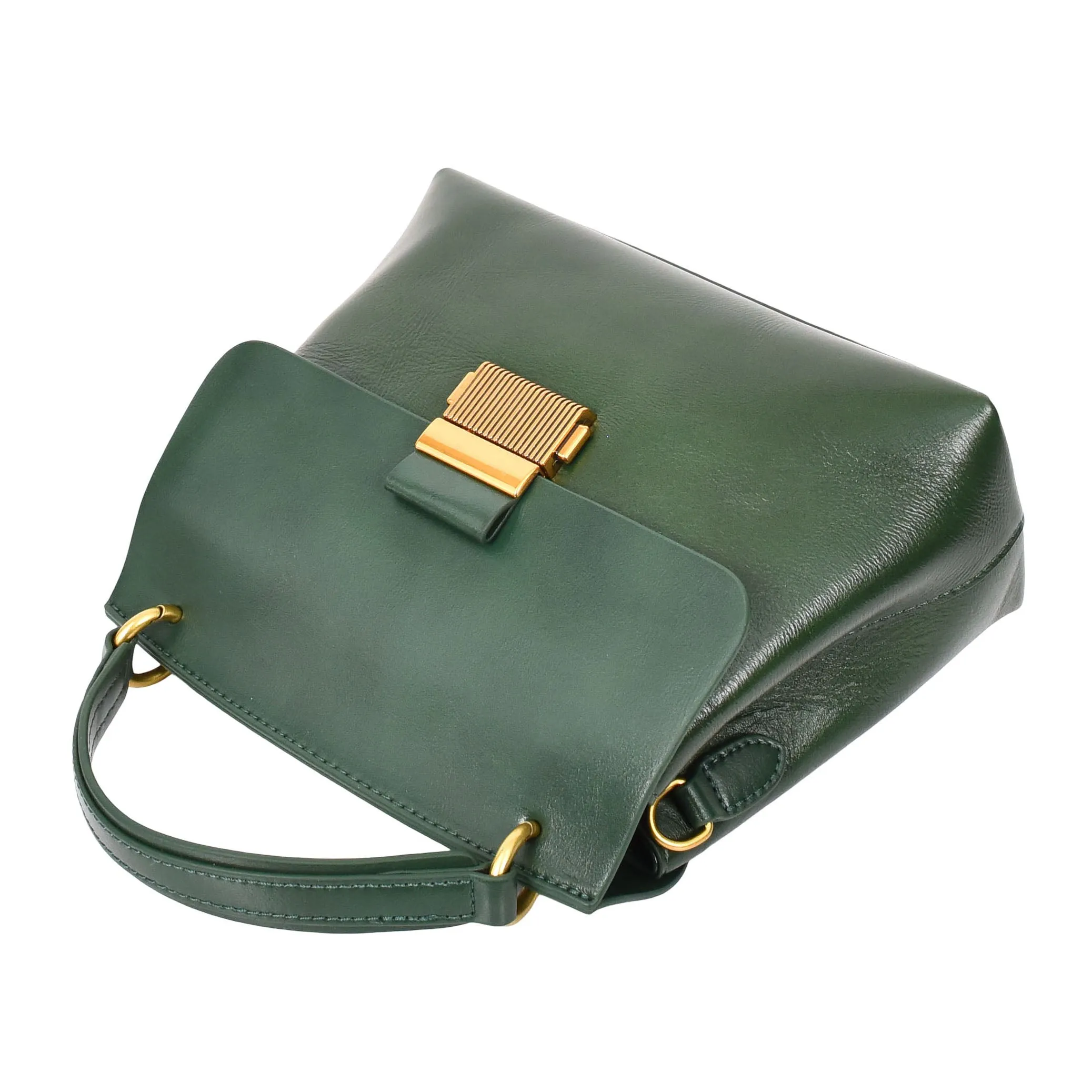 Womens Real Leather Handbag Small Evening Outgoing Fashion Tote Bag A776 Green