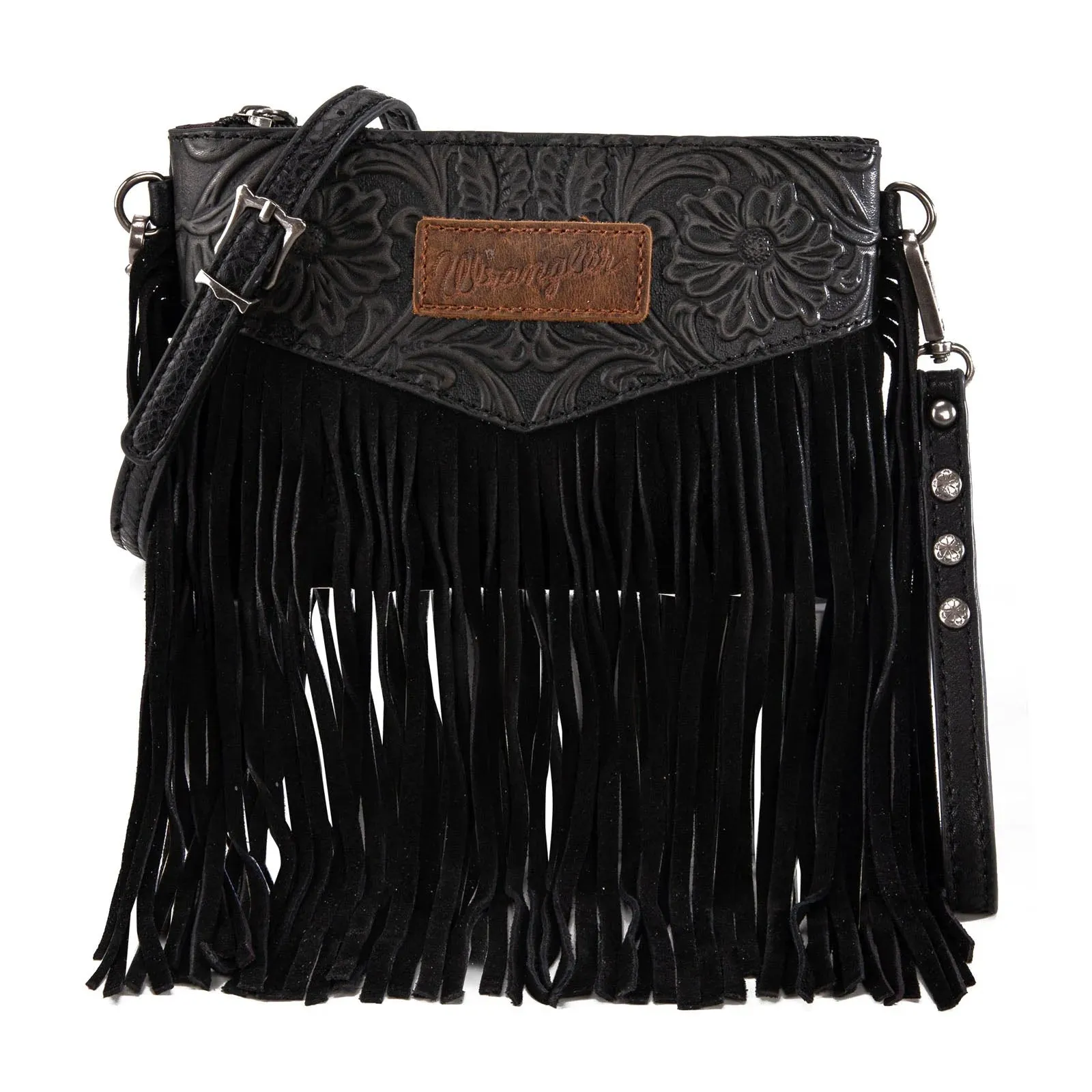 Wrangler Floral Fringe Embossed Crossbody