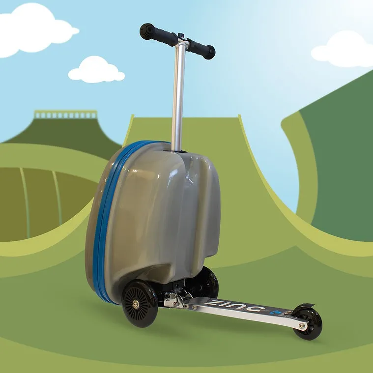 Zinc Flyte Scooter Suitcase Children's Luggage - Eddie The Elephant