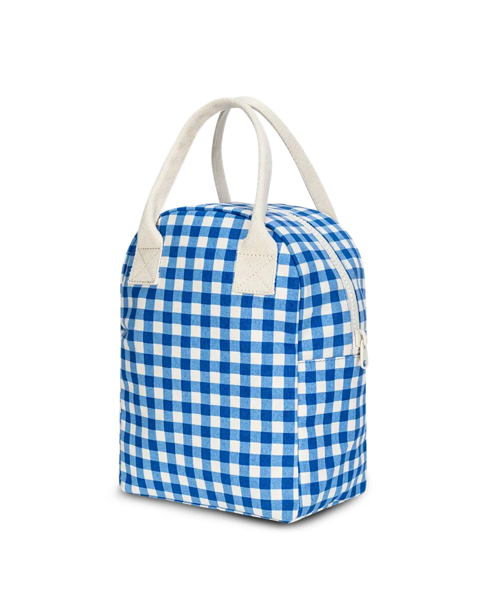 Zipper Lunch Bag Gingham Blue